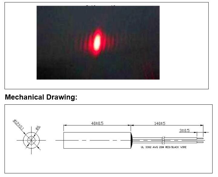 D12x40mm 650nm 660nm 50mW 100m - Industrial Laser Tag recensie en prijs